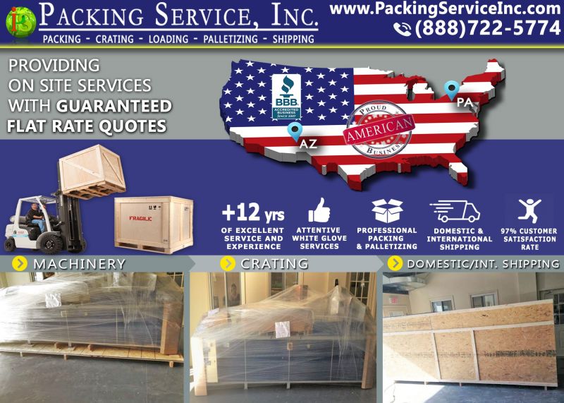 Crating Machinery and Shipping Services from PA to AZ
