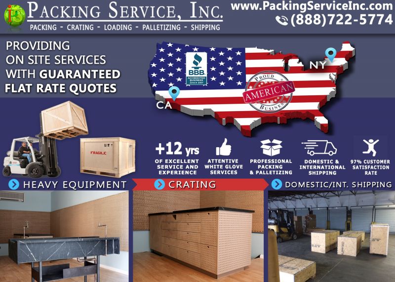 Domestic Custom wooden crates and shipping NY-CA