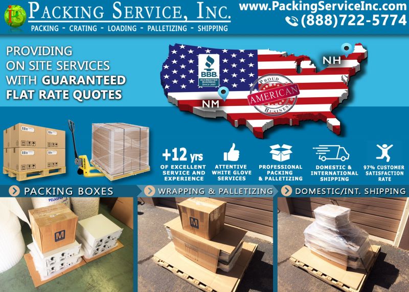 Packing Boxes, Palletizing and Shipping New Mexico to NH