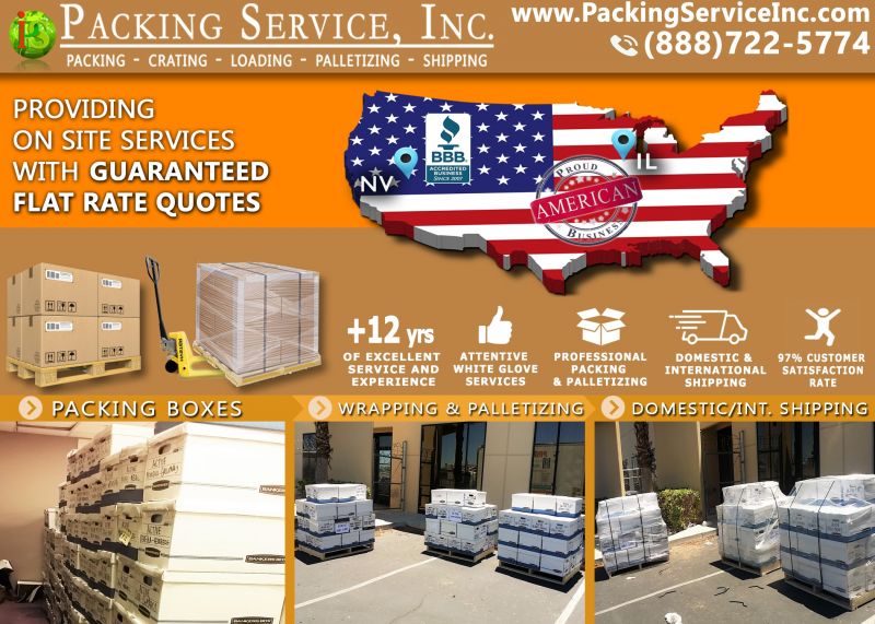 Packing Boxes, Palletizing and Shipping from Nevada to IL