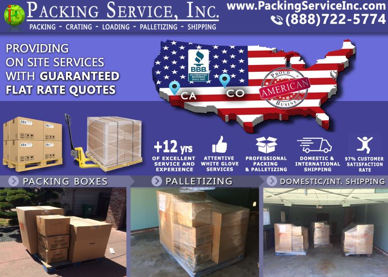 Palletize boxes and Shipping services Alameda, CA to CO