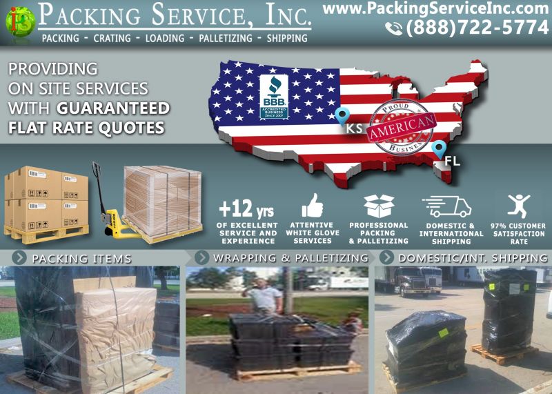 Palletizing boxes and Shipping Services from Florida to KS