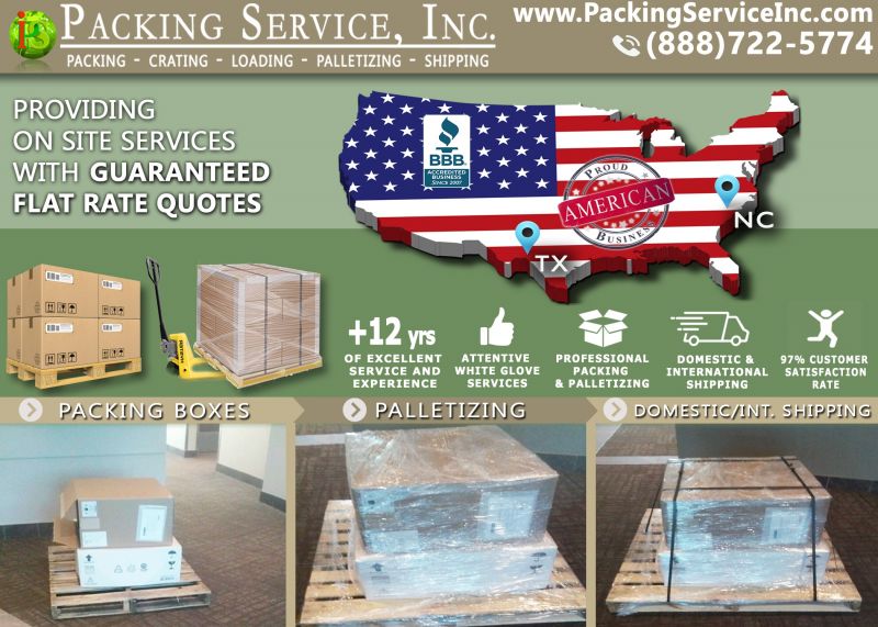 Palletizing Boxes and Shipping Services from TX to NC