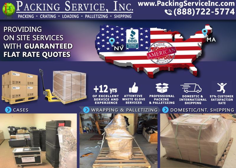 Palletizing Cases and Shipping Service from NV to MA