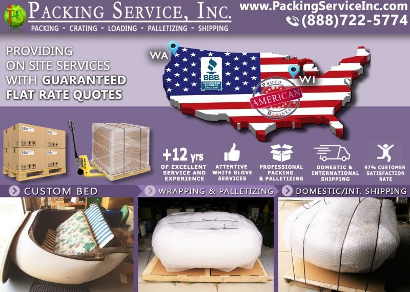 Wrapping Custom Bed, palletizing and shipping from WI to WA