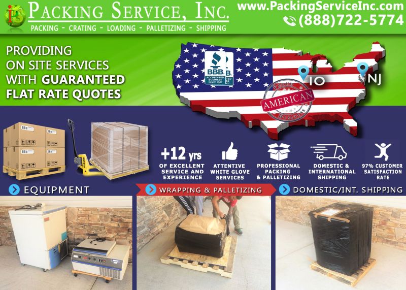 Wrap Machinery, Palletize on-site and Ship from IA to NJ