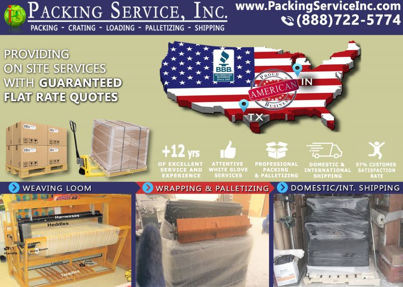 Wrapping Loom, Palletizing and Shipping services IN to TX