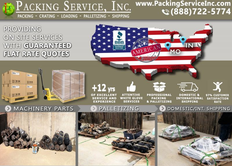Wrapping, Palletizing and Shipping from MO to IN