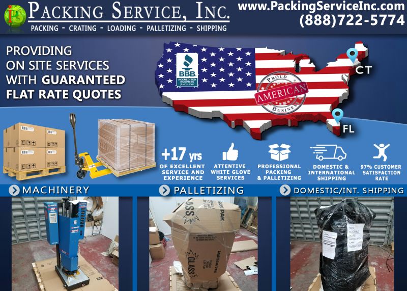 Wrapping Palletizing machinery Florida to Connecticut